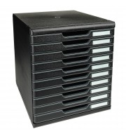 Module de classement Modulo Ecoblack 10 tiroirs fermés Noir