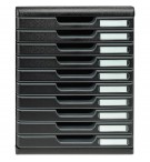 Module de classement Modulo Ecoblack 10 tiroirs fermés Noir