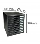 Module de classement Modulo Ecoblack 10 tiroirs fermés Noir