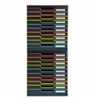 Module de classement Modulo Black Office 10 tiroirs fermés Noir/arlequin