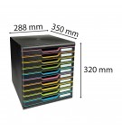 Module de classement Modulo Black Office 10 tiroirs fermés Noir/arlequin
