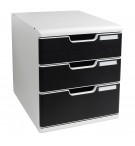 Module de classement Modulo Office 3 tiroirs fermés Noir