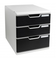 Module de classement Modulo Office 3 tiroirs fermés Noir