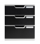 Module de classement Modulo Office 3 tiroirs fermés Noir
