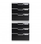 Module de classement Modulo Office 3 tiroirs fermés Noir