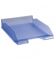 Corbeille à courrier Combo Midi translucide grainé Linicolor Bleu glacé