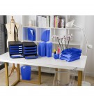 Corbeille à courrier Combo Midi translucide grainé Linicolor Bleu glacé