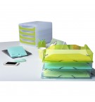 Corbeille à courrier Combo Midi transparent Turquoise brillant