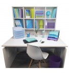 Corbeille à courrier Combo Midi transparent Turquoise brillant