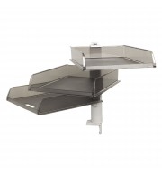 Colonne pivotante 3 corbeilles à courrier B4 Office Gris transparent