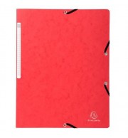 Chemise à élastique sans rabat carte lustrée 400gm2 - A4 Rouge