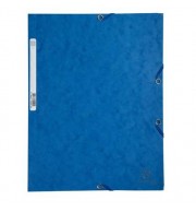 Chemise 3 rabats à élastiques carte lustrée 400g/m2 - A4 Bleu