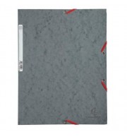 Chemise 3 rabats à élastiques carte lustrée 400g/m2 - A4 Grise