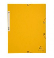 Chemise 3 rabats à élastiques carte lustrée 400g/m2 - A4 Jaune