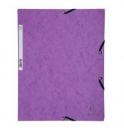 Chemise 3 rabats à élastiques carte lustrée 400g/m2 - A4 Violine