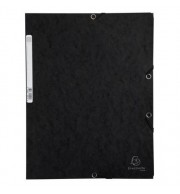 Chemise 3 rabats à élastiques carte lustrée 400g/m2 - A4 Noire