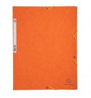 Chemise 3 rabats à élastiques carte lustrée 400g/m2 - A4 Orange