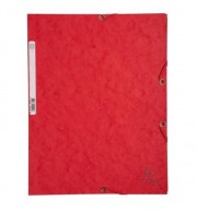 Chemise 3 rabats à élastiques carte lustrée 400g/m2 - A4 Rouge