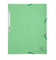 Chemise 3 rabats à élastiques carte lustrée 400g/m2 - A4 Tilleul