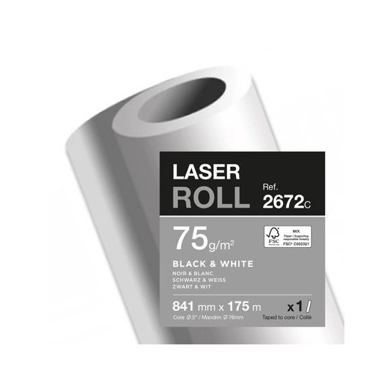 Papier pour traceur laser de Clairefontaine 2672C 841 mm x 175 m