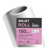 BOBINE PAPIER JET D'ENCRE COUCHE MAT 180G 0.914X30M