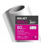 BOBINE DE PAPIER JET D'ENCRE 0.610X91m 80G