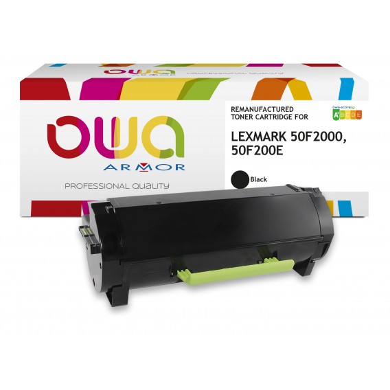 ARMOR CARTOUCHE LASER NOIRE COMP LEXMARK 50F2000 / K16025