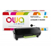 ARMOR CARTOUCHE LASER COMP LEXMARK NOIR 51B2000 / K18133OW