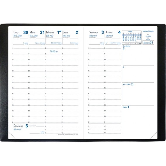 AGENDA QUO VADIS UNIVERSITAIRE SEMAINIER 10X15 CM