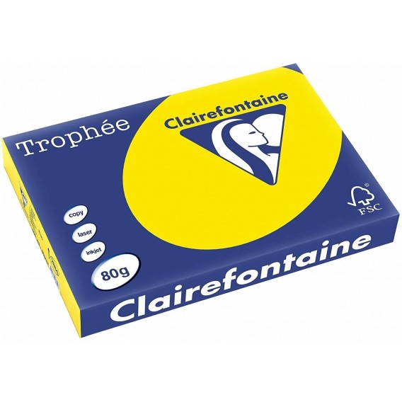 500 feuilles A3 Jaune fluo Clairefontaine Trophée 2884C 