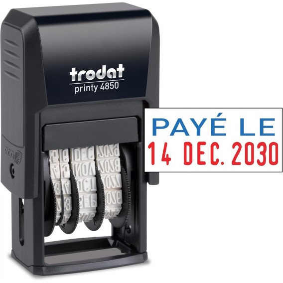 Mini tampon dateur "Payé le" Trodat Printy 4850L2