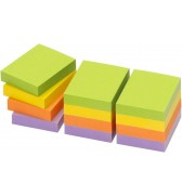 12 blocs type post-it 100 feuilles 40x50mm 4 couleurs fluo