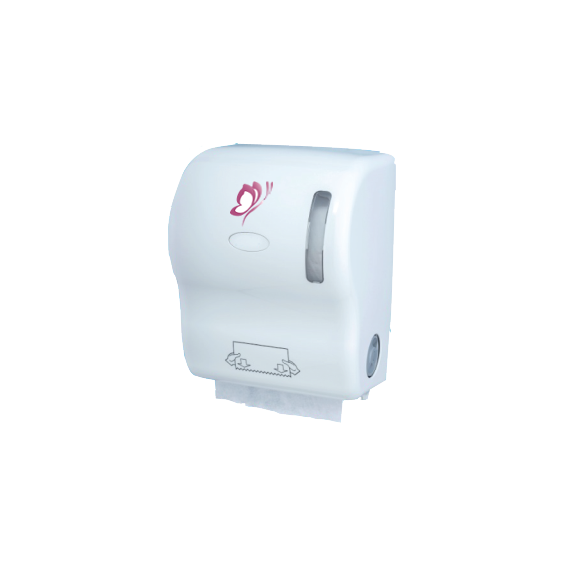 DISTRIBUTEUR ESSUIE-MAINS DECOUPE AUTOMATIQUE BLANC