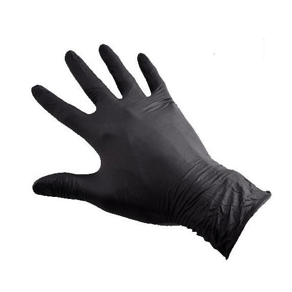 BOITE DE 100 GANTS NITRILE NOIRS NON POUDRE TAILLE L