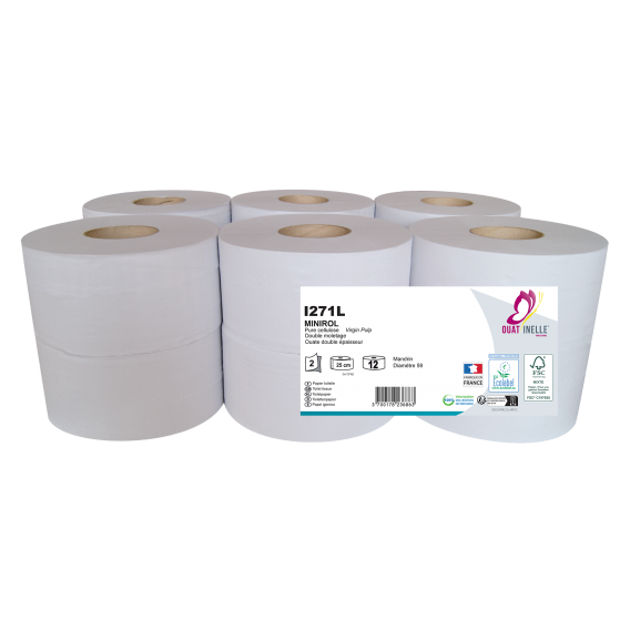 12 rouieaux papier toilette ouate 2 plis 180m GLOBAL HYGIENE