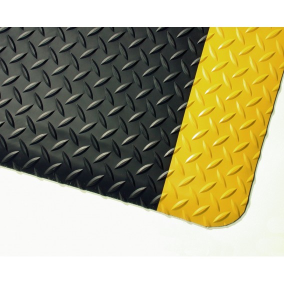 Tapis Anti-Fatigue haute performance noir et jaune IDS NT415