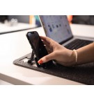 SOUS MAIN+ PORTE SMARTPHONE EN FEUTRINE EFFECT GRIS ANTHRACITE