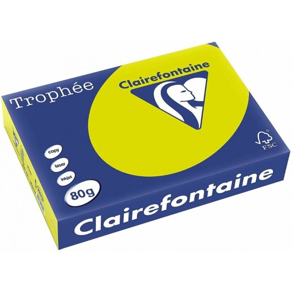 Ramette 500 feuilles papier A3 vert fluo Clairefontaine Trophée 2882C