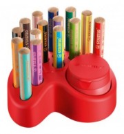 SET 15 STABILO WOODY 3 EN 1 + 1 TAILLE-CRAYON + 1 SUPPORT RANGEMENT