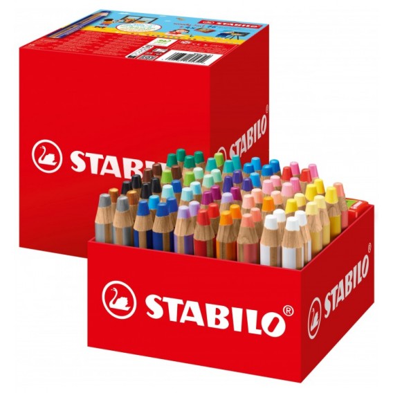 SCHOOLPACK 76 STABILO WOODY 3 EN 1 + 4 TAILLE-CRAYONS