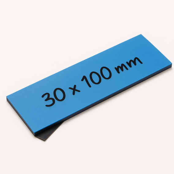 LOT 10 ETIQUETTES MAGNETIQUES 30X100mm BLEUES