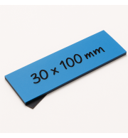 LOT 10 ETIQUETTES MAGNETIQUES 30X100mm BLEUES