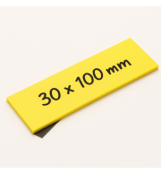 LOT 10 ETIQUETTES MAGNETIQUES 30X100mm JAUNES