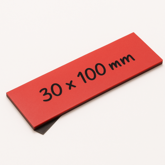 LOT 10 ETIQUETTES MAGNETIQUES 30X100mm ROUGES