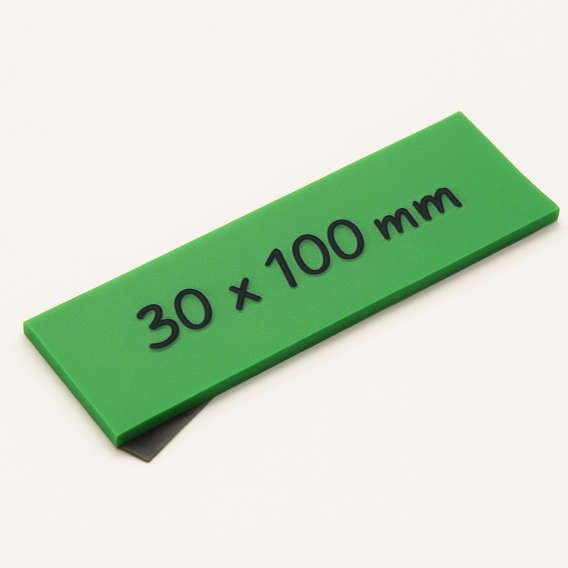 LOT 10 ETIQUETTES MAGNETIQUES 30X100mm VERTES