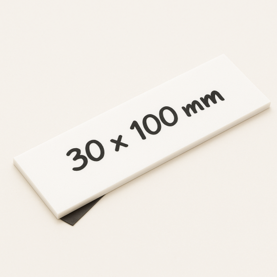 LOT 10 ETIQUETTES MAGNETIQUES 30X100mm BLANCHES