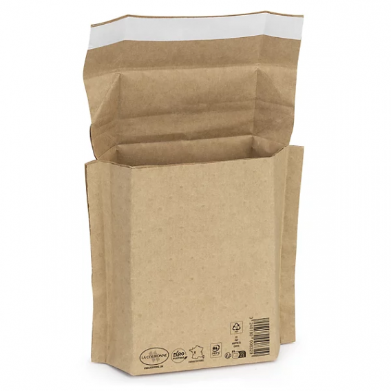 100 POCHETTES  KRAFT A SOUFFLET BULLES PAPIER 100X150X60mm