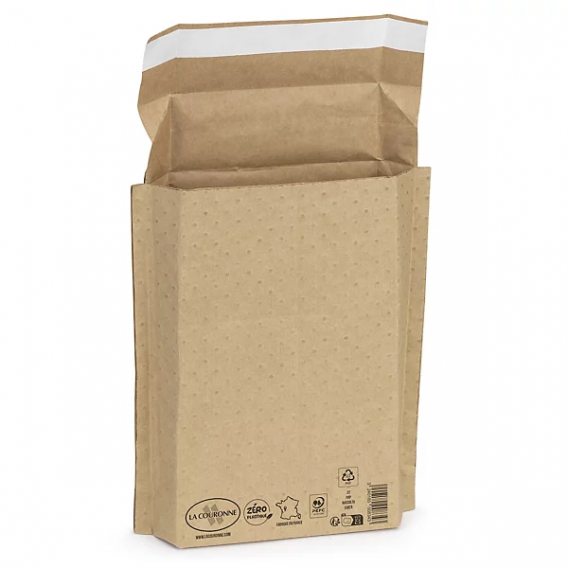 50 POCHETTES  KRAFT A SOUFFLET BULLES PAPIER 150X250X60mm