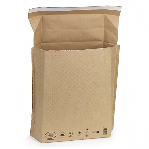 POCHETTE  KRAFT A SOUFFLET BULLES PAPIER 250X350X60mm