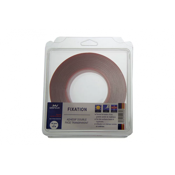 ADHESIF DOUBLE FACE EXTRA FORT 19mm x 10M